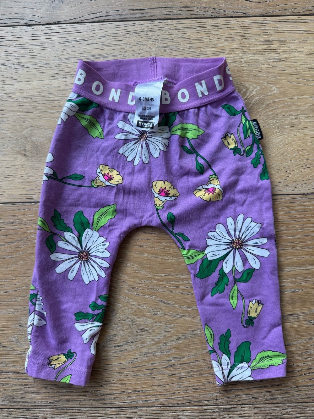 Bonds Purple Floral Baby Leggings